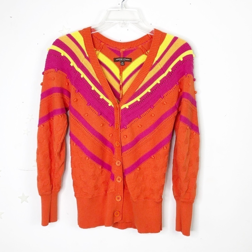 ADRIENNE Vittadini Petite pom-pom cardigan